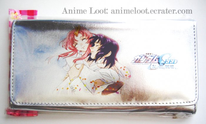 Gundam Seed Athrun and Lacus Silver Long Wallet