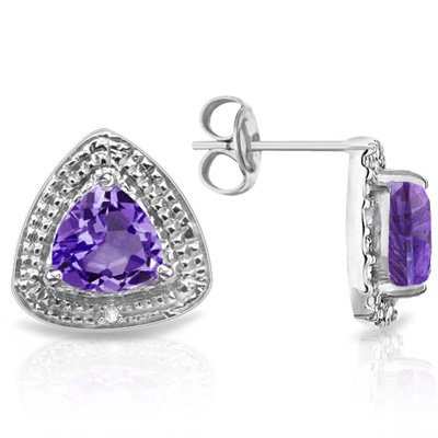 1.88 CT Amethyst & 2 PCS White Diamond