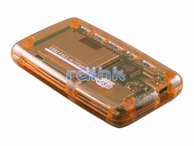 ORANGE ALL-IN-1 USB 2.0 CARD READER FOR MMC/MS/SD/XD