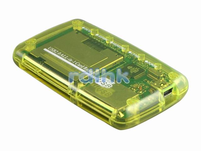 YELLOW ALL-IN-1 USB 2.0 CARD READER FOR MMC/MS/SD/XD