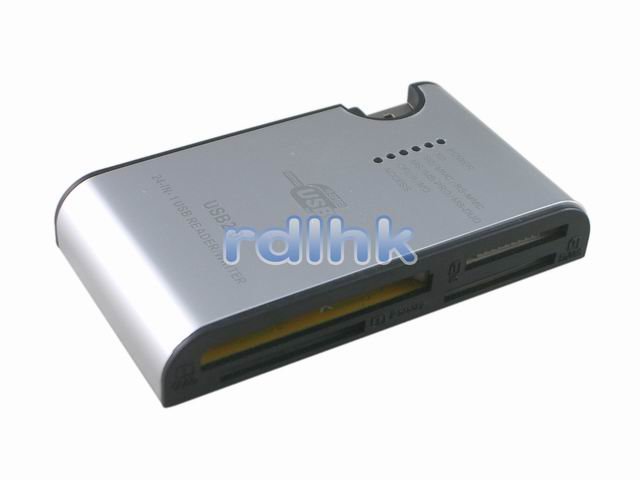 SILVER 24-IN-1 USB 2.0 CARD READER FOR MMC/MS/SD/XD
