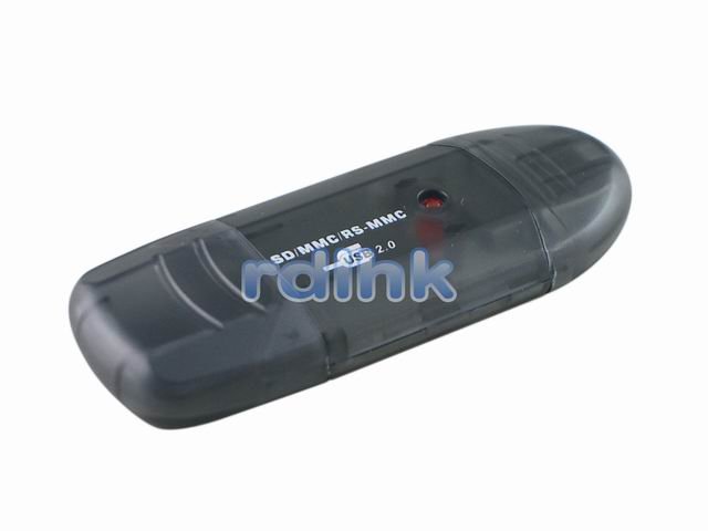 BLACK 4-IN-1 USB 2.0 CARD READER FOR SD/MiniSD/RS-MMC