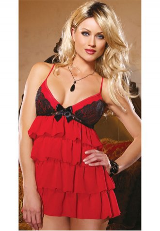 Ruffled Mesh Babydoll