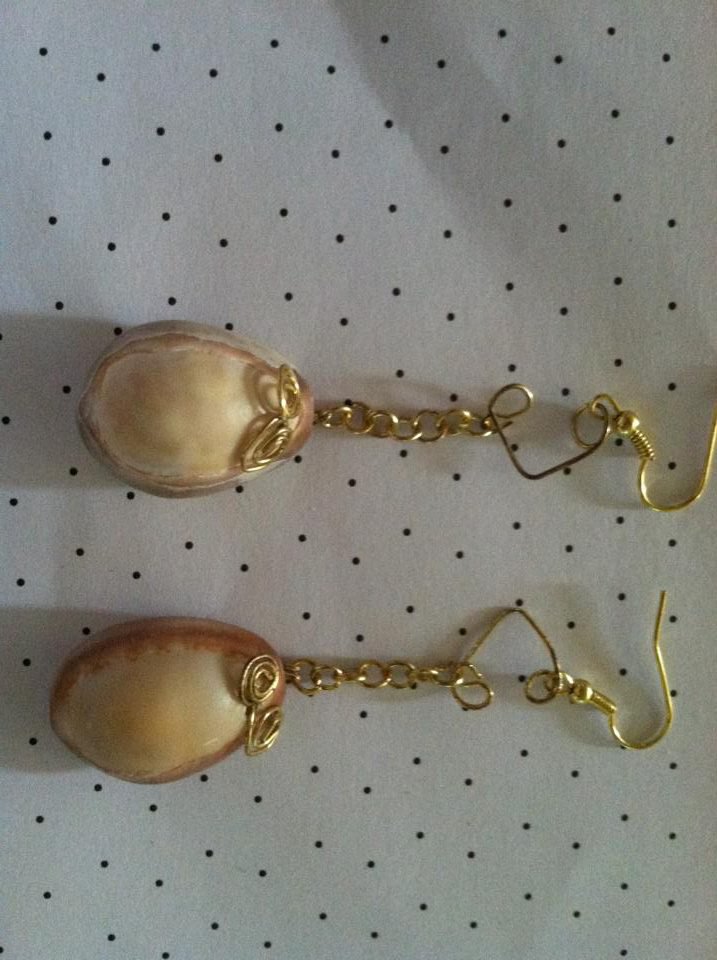 Handpicked Cowry Shell Earrings with Swirls