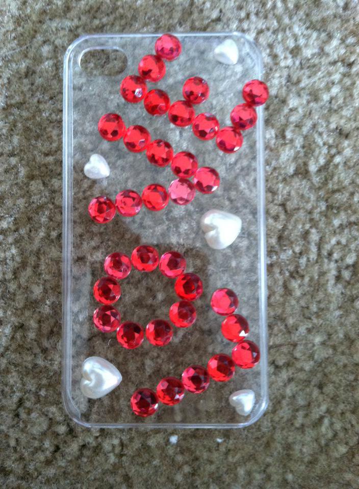 Clear iPhone 4/4s Case. LOVE with White Hearts