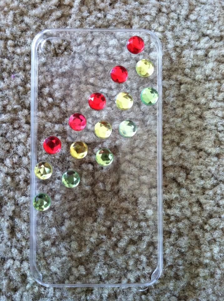 Clear iPhone 4/4s Case. Red,Yellow, & Green