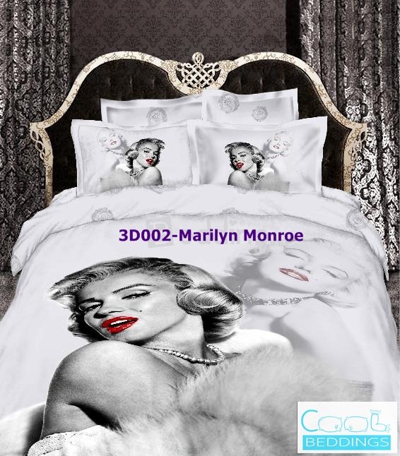 3D 100% cotton Marilyn Monroe Bedding Set (Queen Size )