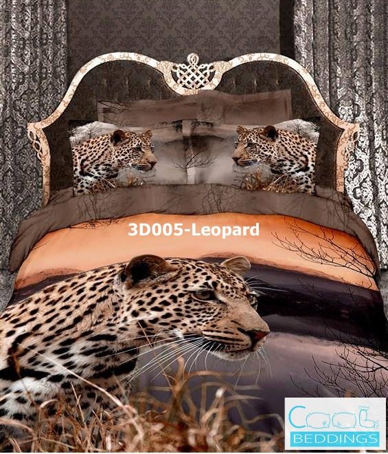 3D 100% cotton Leopard Bedding Set (Queen Size )