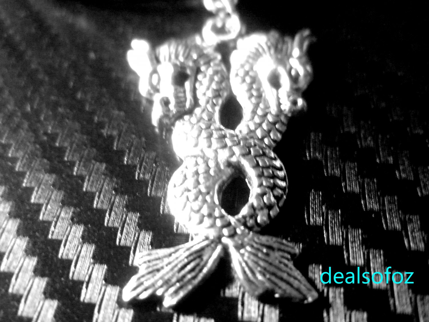 Genuine Leather Silver "Chinese Double Dragon"