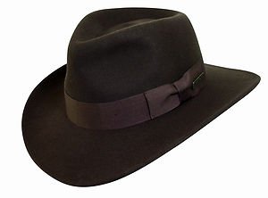 Officially Licensed - Indiana Jones - Wool Fedora - Crushable Hat - Brown-Large