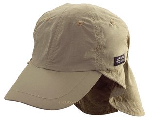 Outdoor Sun Protection Hat-Neck Flap Cap- Cooloing COOLMAX & Supplex-Khaki Tan
