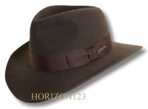 THE OFFICIAL Indiana Jones Wool Fedora-CRUSHABLE-Movie Hat-Brown-XL
