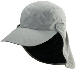 Cooling-Super Soft-Quick Drying Removeable Face-Neck Flap Sun Shape Cap-Gray