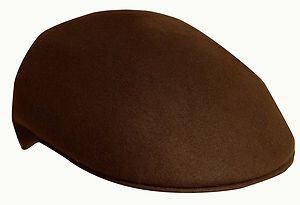 SCALA Wool Crushable Ivy Cap/Driving Cabbie Driver Round Ascot Hat-Brown-Medium