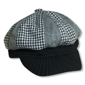 Women-SCALA Newsboy Hat-Black-White