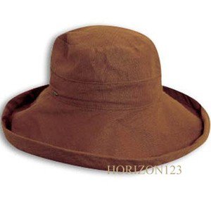 Women's Scala-UPF/SPF 50-UV Sun Block-Face Saver--Wide Brim Hat-Brown