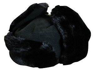TROOPER-BOMBER-HUNTER-Russian Fleece Ear Flap Fur Hat-Black-Small-Medium