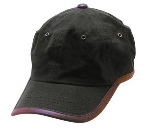 Rain proof-Brown Oilcloth Baseball/Ball Cap-w/Leather Trim-Adjustable-Fits Most