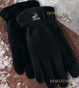Heat-Lock Insulated-Deer Skin Suede Leather Gloves-Black-MEDIUM