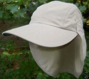 SPF/UPF 20 Microfiber-Removable Neck Flap Hat-Cap-Tan