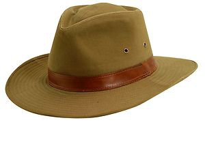 UPF/SPF 50-UV SUN BLOCK Outback Hat - Shapeable & Adjustable Brim -Dark Tan-XL