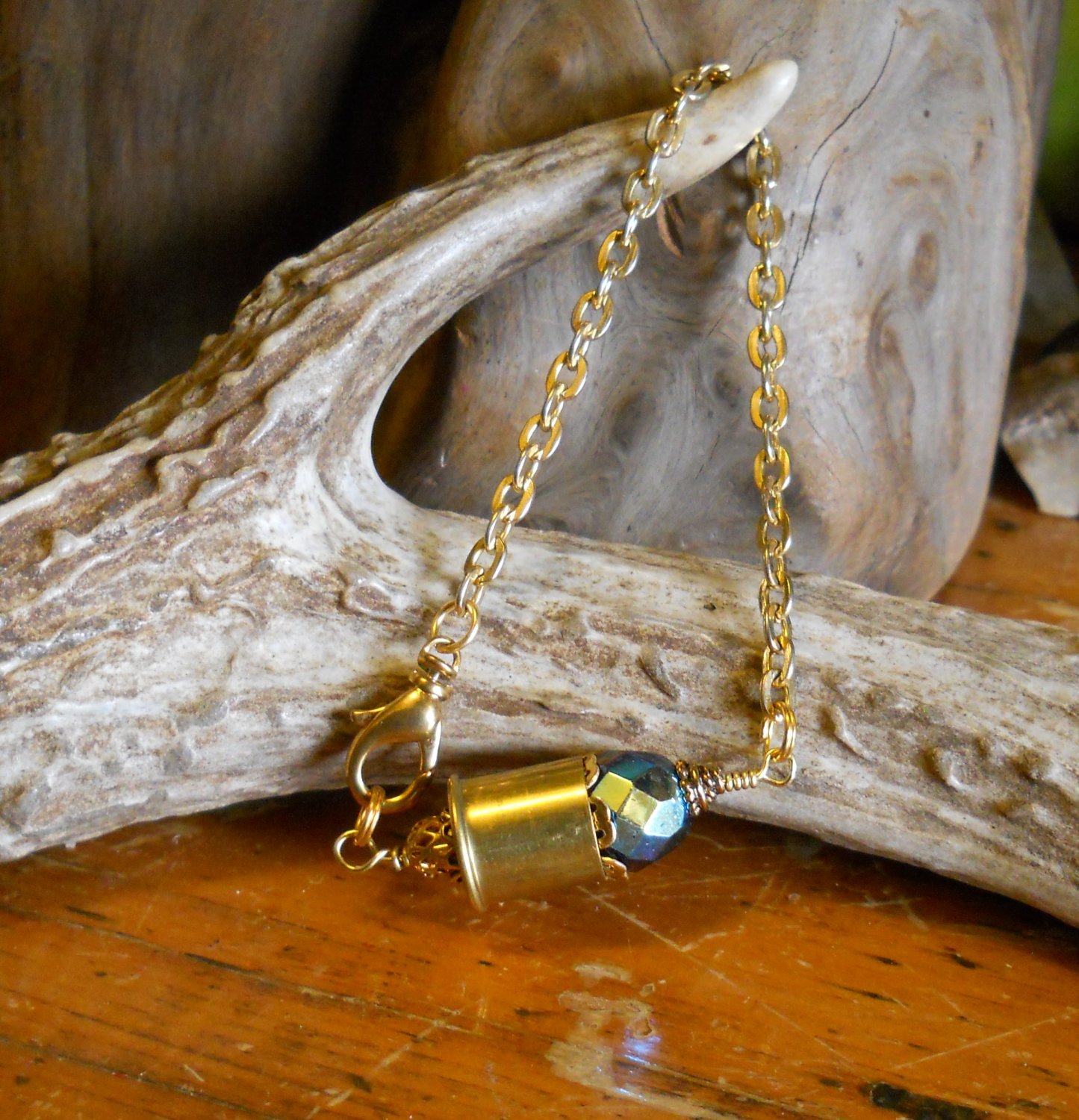 Ammo Bracelet 410 Shotgun OOAK Shell Casing Bracelet- Purple and Gold- Iridescent
