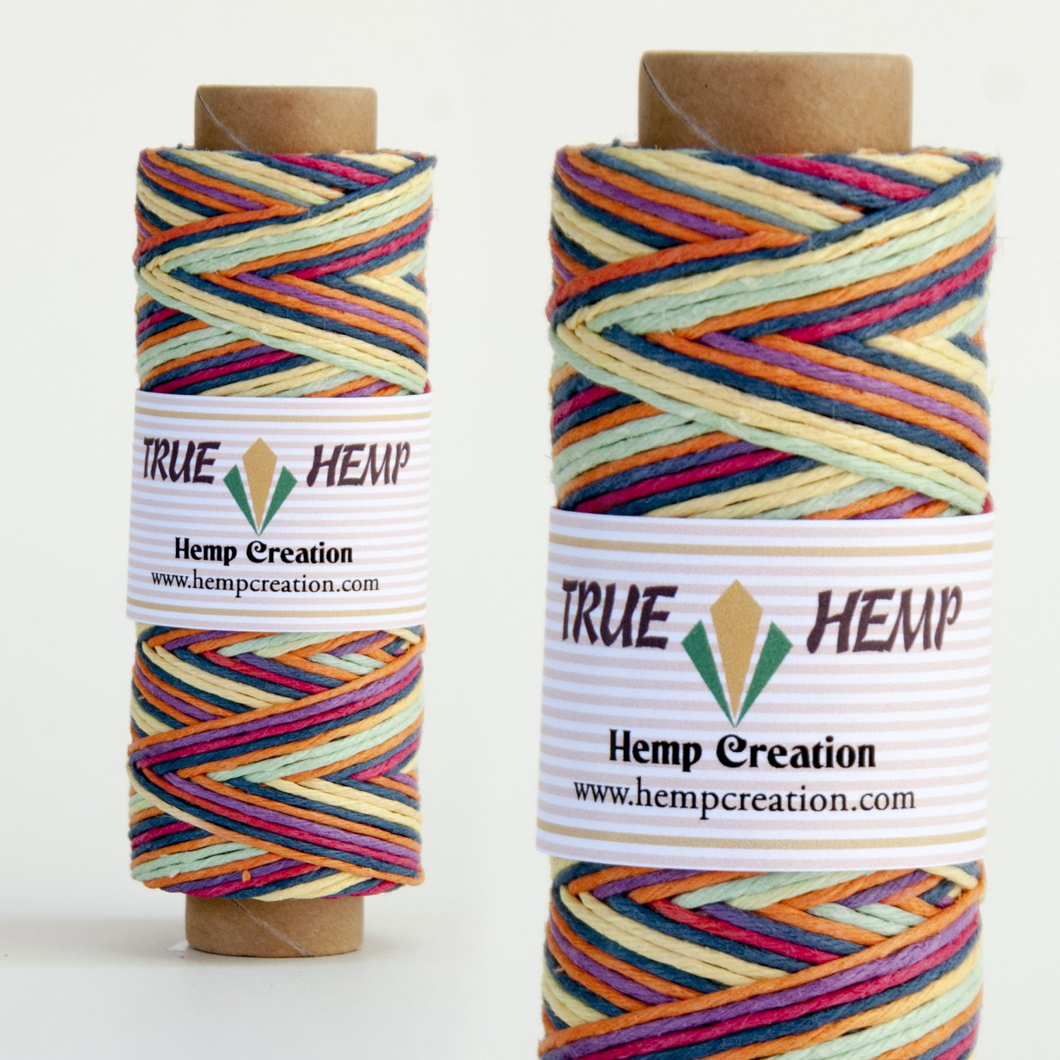 TRUE HEMP spool - Variegated RAINBOW - 1mm diameter 20lb - 205feet/62m - 50gram