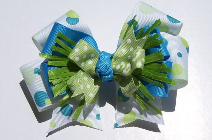 Boutique Baby Bow ~Blues and Greens~