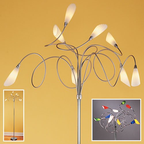 Furly Floor Lamp w/ white scones