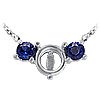 18k White Gold Three-Stone Pendant Setting with Sapphire Sidestones