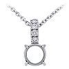 18k White Gold Pavé Bail Pendant Setting