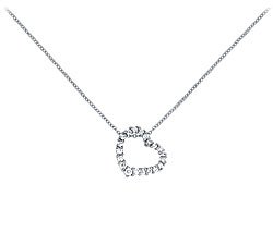 18k White Gold Diamond Floating Heart Pendant (1/4 ct. tw.)