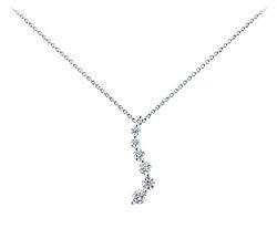 18k White Gold Curved Journey Diamond Pendant (1/2 ct. tw.)