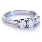 18k White Gold Three-Stone Pre-Set Engagement ring