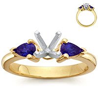18k Gold Pear-Shaped Sapphire Setting