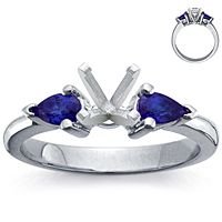 Platinum Pear-Shaped Sapphire Setting