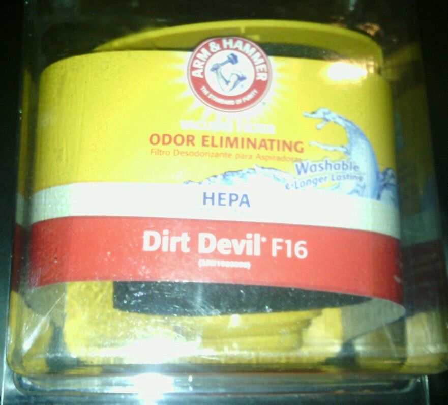 NEW**ARM & HAMMER**DIRT DEVIL F 16*ODOR ELIMINATING*WASHABLE*VACUUM FILTER*HEPA