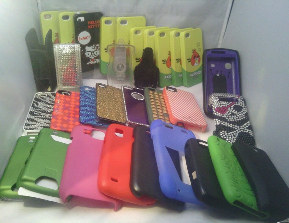 49 PC LOT*CASES, SCREEN PROTECTO*IPHONE BLACKBERRY KATE SPADE ANGRY BIRD HELLO K