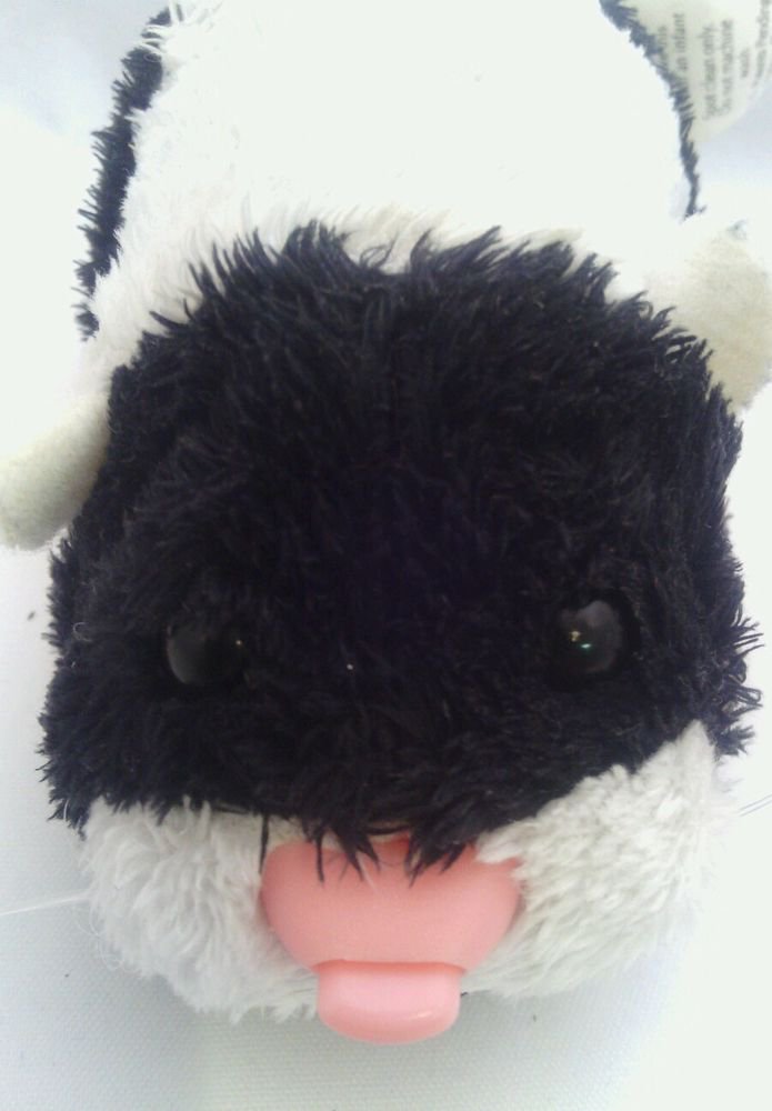 ZHU ZHU PETS**CLEAN**COLLECTABLE** BLACK & WHITE*TALKS & DON'T WALK*STIFF FEET