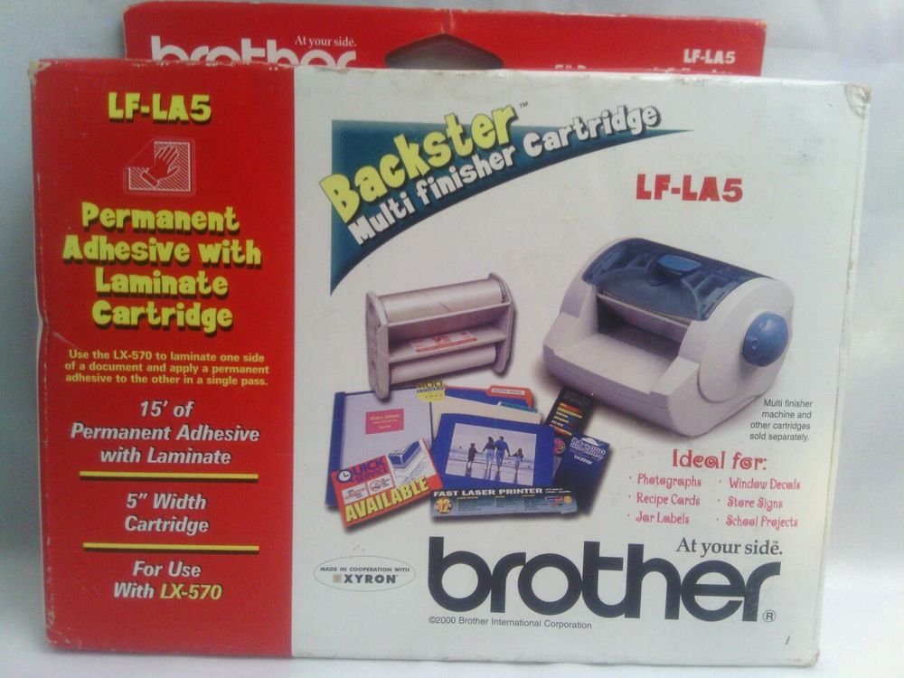 NEW**BROTHER LF-LA5 5" PERMANENT ADHESIVE w/ LAMINATE CARTRIDGE**LX-570