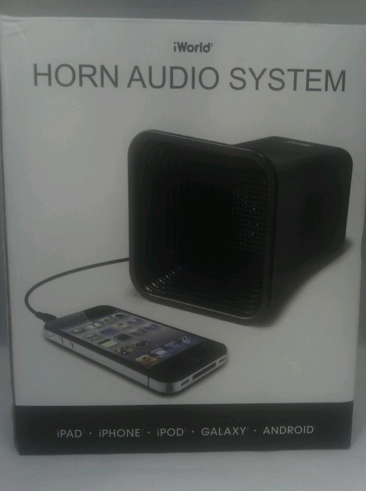 NEW OTHER**IWORLD HORN AUDIO SPEAKER SYSTEM for IPHONE IPOD IPAD GALAXY ANDROID