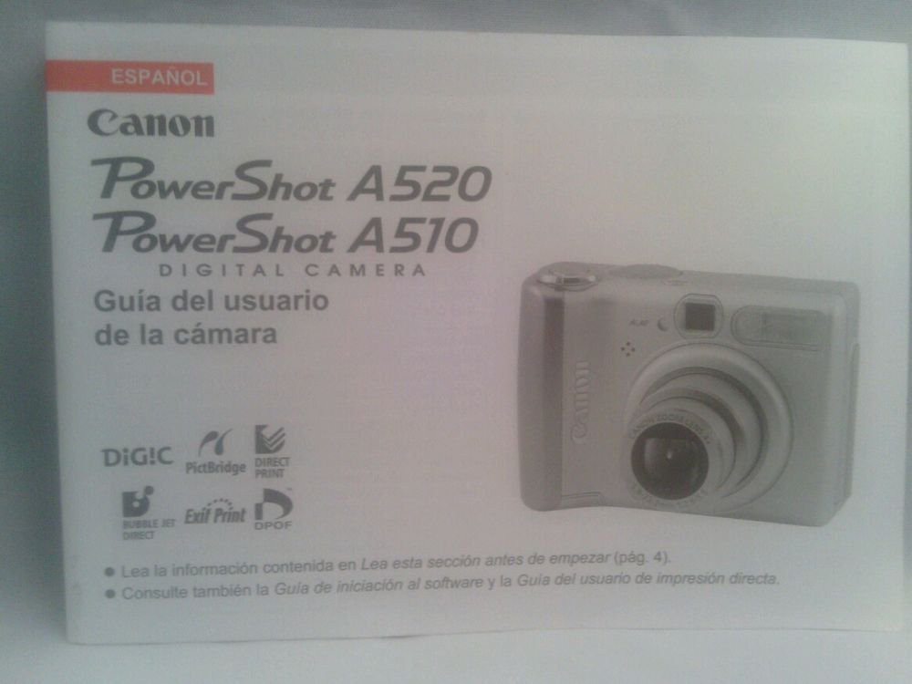 VGC**CANON POWERSHOT A520 DIGITAL CAMERA**GUIDE**SPANISH