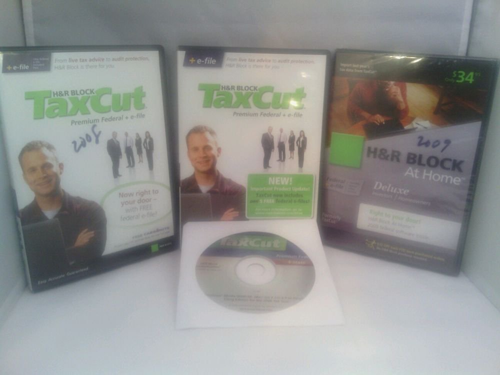 H & R BLOCK TAX CUT PREMIUM 2006-2008 (AT HOME 2009 NEW) (4 DVD BUNDLE)