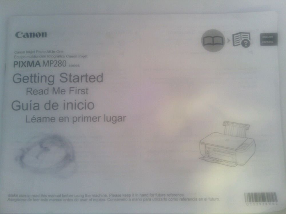 GC**CANON PIXMA MP 280 INKJET PRINTER**MANUAL
