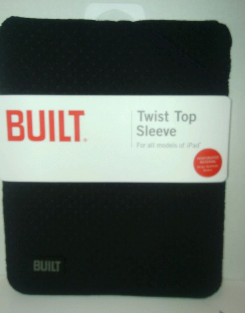 NEW*BUILT*NEOPRENE TWIST TOP 10" IPAD/TABLET SLEEVE*BLACK VENTILATION HOLES