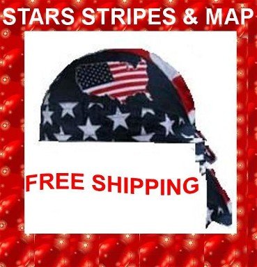 Amazing Danna STARS STRIPES AND MAP Headwrap NEW $3.95 FREE SHIPPING