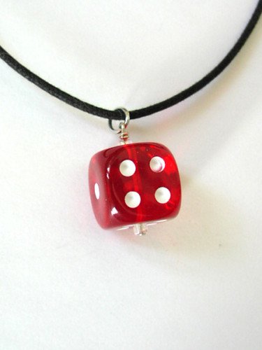 Dice Necklace 16mm Bunco Game Jewelry - Pick your Color