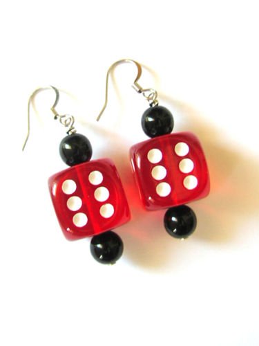 1 Pair Dice Earrings 16mm Bunco Game - Pick your Color