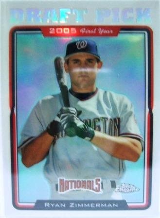 2005 - Topp's - Chrome - Refractor - Draft Pick - Ryan Zimmerman - Rookie Sports Card #UH208