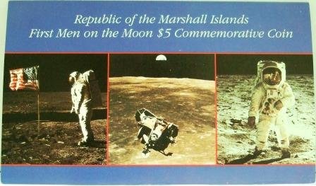 1969/1989 - Republic of the Marshall Islands - First Men on the Moon - $5 Commemorative Coin
